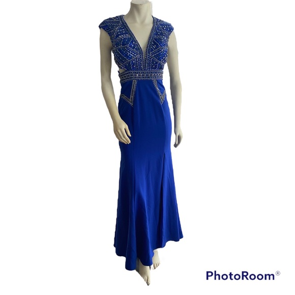 Mac Duggal Royal Blue Dress Gown - Picture 2 of 8